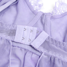 Load image into Gallery viewer, RAW's Sexy Eyelash Lace Mesh Cross Straps Push Up Nightdress