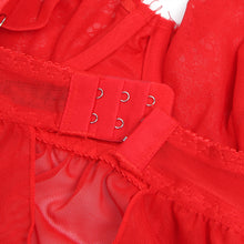 Load image into Gallery viewer, RAW's Sexy Eyelash Lace Mesh Cross Straps Push Up Nightdress