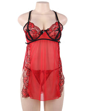Load image into Gallery viewer, RAW's 'Spicy Night' Elegant Red Lace Sexy Babydoll