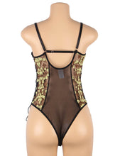 Load image into Gallery viewer, RAW's ' Flower Girl' Black Mesh Bodysuit