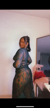 Load image into Gallery viewer, RAW&#39;s &#39; Queen Space&#39; See-through V Neck Long Gown includes Thong
