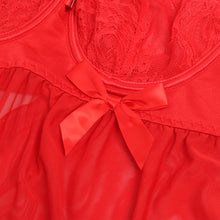 Load image into Gallery viewer, RAW&#39;s Sexy Eyelash Lace Mesh Cross Straps Push Up Nightdress
