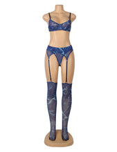 Load image into Gallery viewer, RAW’s ‘Rebel’ Blue Mesh 5 Piece Bra Set
