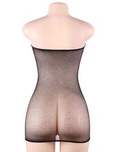 Load image into Gallery viewer, RAW’s Fishnet Off-the-shoulder Sparkle Bodystocking
