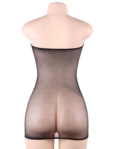 RAW’s Fishnet Off-the-shoulder Sparkle Bodystocking