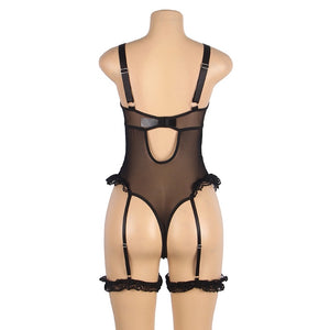 RAW’s Sexy Slim Lace Garter Leg Ring Teddy