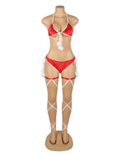 Load image into Gallery viewer, RAW’s Sexy Red Christmas Plush Bra Set
