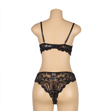 Load image into Gallery viewer, RAW&#39;s Pink/Black Floral Lace Adjustable Strap Underwire Bra Set
