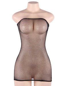 RAW’s Fishnet Off-the-shoulder Sparkle Bodystocking