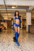 Load image into Gallery viewer, RAW’s ‘Rebel’ Blue Mesh 5 Piece Bra Set
