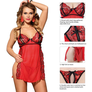 RAW's 'Spicy Night' Elegant Red Lace Sexy Babydoll