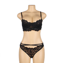 Load image into Gallery viewer, RAW&#39;s Pink/Black Floral Lace Adjustable Strap Underwire Bra Set
