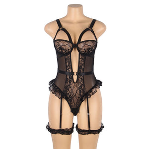 RAW’s Sexy Slim Lace Garter Leg Ring Teddy