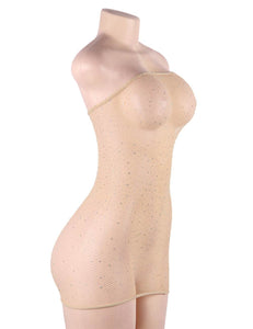 RAW’s Fishnet Off-the-shoulder Sparkle Bodystocking