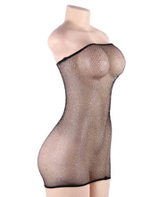 Load image into Gallery viewer, RAW’s Fishnet Off-the-shoulder Sparkle Bodystocking
