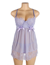 Load image into Gallery viewer, RAW&#39;s Sexy Eyelash Lace Mesh Cross Straps Push Up Nightdress
