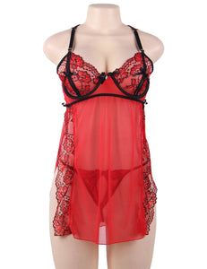 RAW's 'Spicy Night' Elegant Red Lace Sexy Babydoll