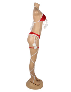 RAW’s Sexy Red Christmas Plush Bra Set