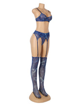 Load image into Gallery viewer, RAW’s ‘Rebel’ Blue Mesh 5 Piece Bra Set
