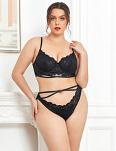 Load image into Gallery viewer, RAW&#39;s Pink/Black Floral Lace Adjustable Strap Underwire Bra Set
