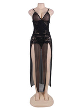 Load image into Gallery viewer, RAW&#39;s &#39;Cater To You&#39; Black Mesh And Lace Elegant Lingerie Gown
