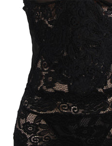 RAW's 'Cater To You' Black Mesh And Lace Elegant Lingerie Gown