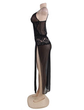 Load image into Gallery viewer, RAW&#39;s &#39;Cater To You&#39; Black Mesh And Lace Elegant Lingerie Gown
