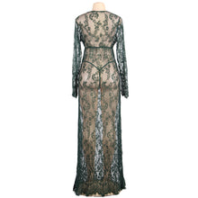 Load image into Gallery viewer, RAW&#39;s &#39; Queen Space&#39; See-through V Neck Long Gown includes Thong
